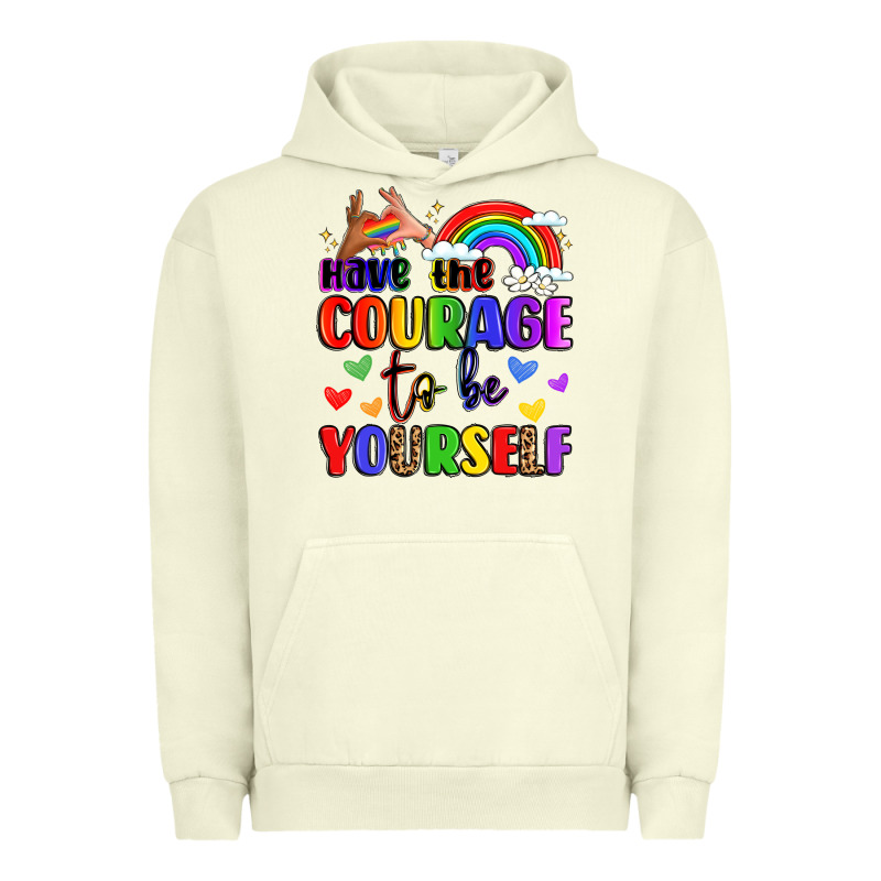 Courage To Be Yourself Rainbow Message Urban Hoodie by LillyAllenDesigns | Teevron