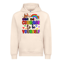 Sandshell courage to be yourself rainbow message Urban Hoodie - LillyAllenDesigns