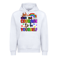 White courage to be yourself rainbow message Urban Hoodie - LillyAllenDesigns