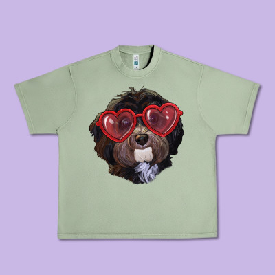 Urban Heavy Tee havanese dog with love glasses