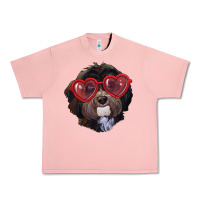 Salmon havanese dog with love glasses Urban Heavy Tee - RanaPortraitStore