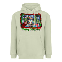 Matcha merry christmas western bull skull Heavyweight Hoodie - AdoDesignShop
