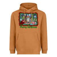 Merry Christmas Western Bull Skull Heavyweight Hoodie | Teevron