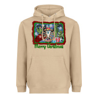 Mushroom merry christmas western bull skull Heavyweight Hoodie - AdoDesignShop
