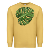 Antique Gold Monstera Leaf Premium Sweatshirt - LillyAllenDesigns