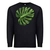 Black Monstera Leaf Premium Sweatshirt - LillyAllenDesigns