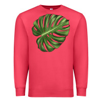 Cardinal Monstera Leaf Premium Sweatshirt - LillyAllenDesigns