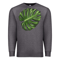 Charcoal Heather Monstera Leaf Premium Sweatshirt - LillyAllenDesigns