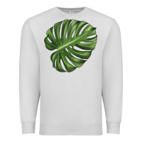 Dove Grey Monstera Leaf Premium Sweatshirt - LillyAllenDesigns