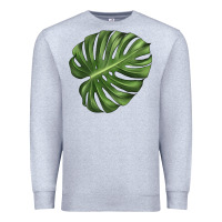Heather Grey Monstera Leaf Premium Sweatshirt - LillyAllenDesigns