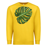 Lemon Monstera Leaf Premium Sweatshirt - LillyAllenDesigns