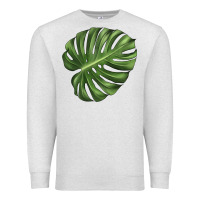 Oatmeal Heather Monstera Leaf Premium Sweatshirt - LillyAllenDesigns