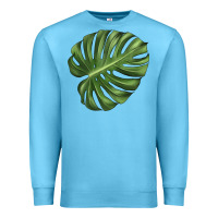 Ocean Blue Monstera Leaf Premium Sweatshirt - LillyAllenDesigns