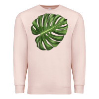 Pale Pink Monstera Leaf Premium Sweatshirt - LillyAllenDesigns