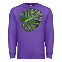 Purple Monstera Leaf Premium Sweatshirt - LillyAllenDesigns