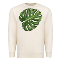 Sandshell Monstera Leaf Premium Sweatshirt - LillyAllenDesigns