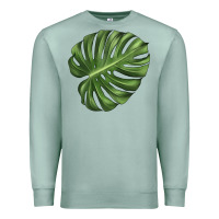 Seafoam Monstera Leaf Premium Sweatshirt - LillyAllenDesigns