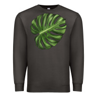 Smoke Monstera Leaf Premium Sweatshirt - LillyAllenDesigns