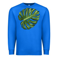 True Royal Monstera Leaf Premium Sweatshirt - LillyAllenDesigns