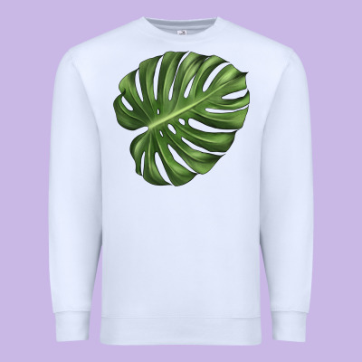 Monstera Leaf Premium Sweatshirt Designed By Lillyallendesigns