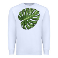 White Monstera Leaf Premium Sweatshirt - LillyAllenDesigns