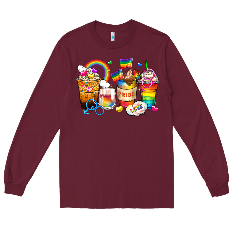 Pride Coffee Cups Long Sleeve Tee by Zillion Design Studio | Teevron