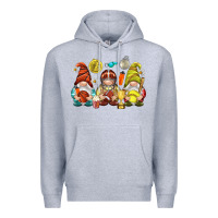 Heather Grey sports gnomies Premium Hoodie - NancyCooperArtShop