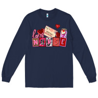 Navy valentines day nurse Long Sleeve Tee - AdoDesignShop