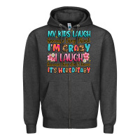 Charcoal Heather my kids laugh because they think i'm crazy Zipper Hoodie - JahusDesignShop