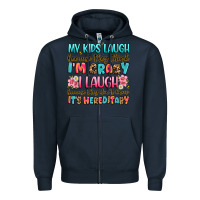 Navy my kids laugh because they think i'm crazy Zipper Hoodie - JahusDesignShop
