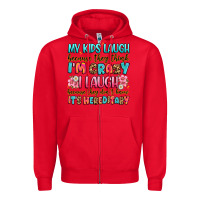 Red my kids laugh because they think i'm crazy Zipper Hoodie - JahusDesignShop