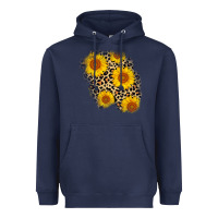 Navy leopard sunflower patch Heavyweight Hoodie - AdoDesignShop