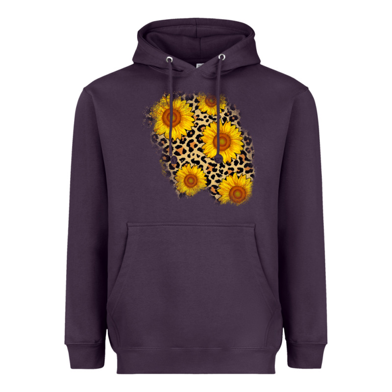 Leopard Sunflower Patch Heavyweight Hoodie by AdoDesignShop | Teevron