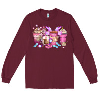 Burgundy princess coffee cups Long Sleeve Tee - Zillion Design Studio