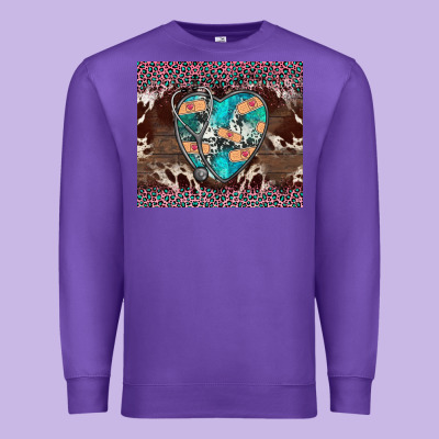 Western Nurse Stethoscope Pink Leopard Premium Sweatshirt Designed By Barkaloodesign