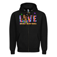 Black love autism awareness Zipper Hoodie - JahusDesignShop