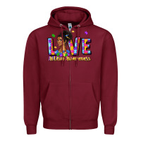 Burgundy love autism awareness Zipper Hoodie - JahusDesignShop