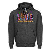 Charcoal Heather love autism awareness Zipper Hoodie - JahusDesignShop