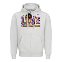 Dove Grey love autism awareness Zipper Hoodie - JahusDesignShop
