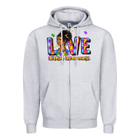 Heather Grey love autism awareness Zipper Hoodie - JahusDesignShop
