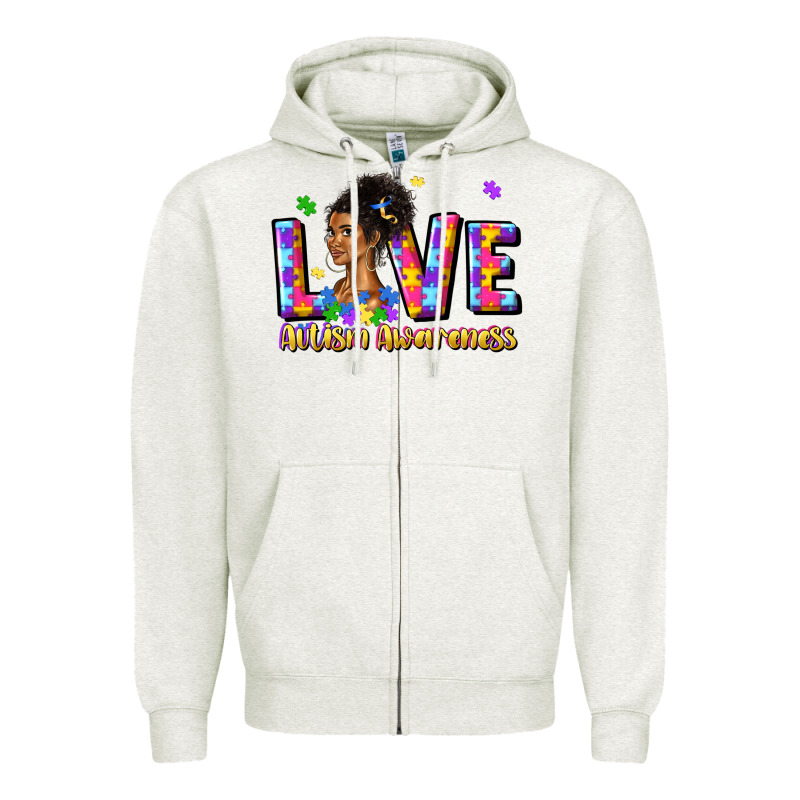 Love Autism Awareness Zipper Hoodie by JahusDesignShop | Teevron