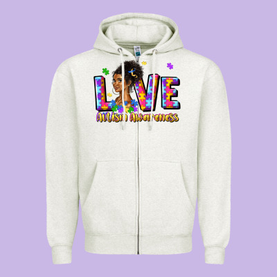 Love Autism Awareness Zipper Hoodie Designed By Jahusdesignshop