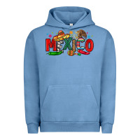 Pigment Pebble Blue colorful mexico collage Urban Hoodie - LillyAllenDesigns
