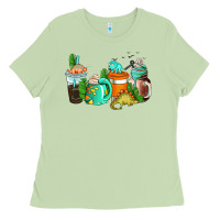 Matcha dinosaur coffee cups Ladies Tee - AdoDesignShop