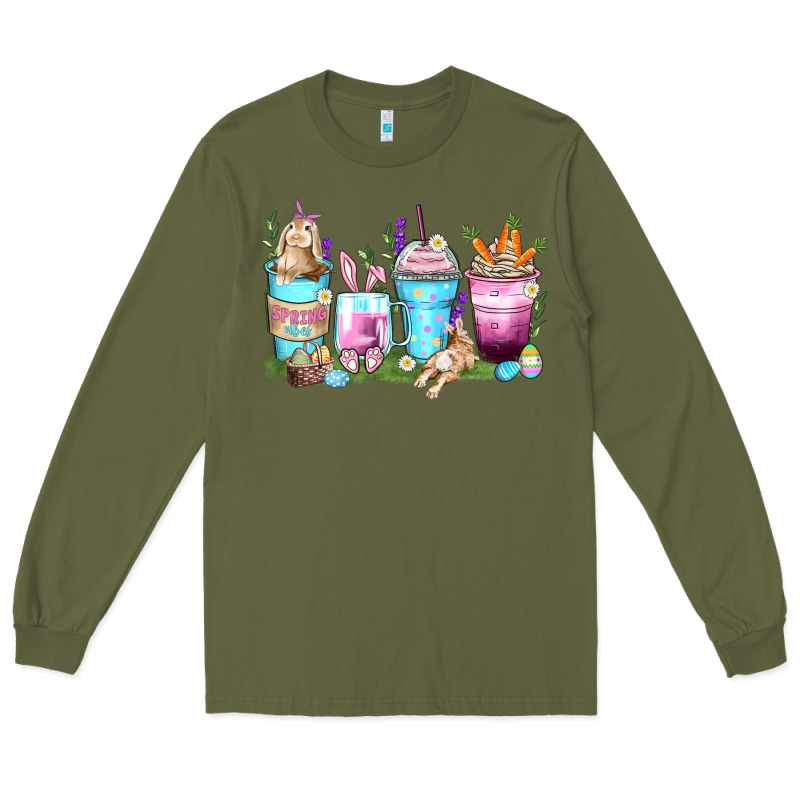 Rabbit Coffee Cups Long Sleeve Tee by Zillion Design Studio | Teevron