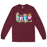 Burgundy rabbit coffee cups Long Sleeve Tee - Zillion Design Studio