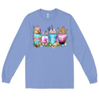 Colony Blue rabbit coffee cups Long Sleeve Tee - Zillion Design Studio