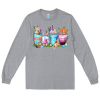 Heather Grey rabbit coffee cups Long Sleeve Tee - Zillion Design Studio