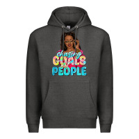 Charcoal Heather chasing goals not people Premium Hoodie - NancyCooperArtShop