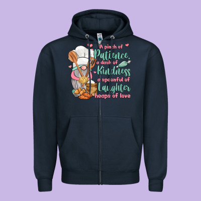A Pinch Of Patience A Dash Of Kindness A Spoonful Zipper Hoodie Designed By Jahusdesignshop